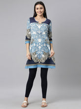 Load image into Gallery viewer, Go Colors Dark Navy Cotton Stretch Ankle Length Leggings
