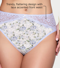 Load image into Gallery viewer, Enamor Printed Model Hipster Panty with Lace, Mid Rise, Full Back Coverage - P226 (Tile Garden Print)
