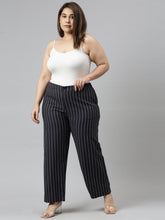 Load image into Gallery viewer, Go Colors Navy Cotton Stripes Cargo Pant
