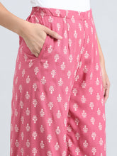 Load image into Gallery viewer, Go Colors Medium Pink Woven Viscose Printed Palazzo
