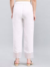 Load image into Gallery viewer, Go Colors White Organza Ethnic Pant
