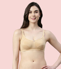 Load image into Gallery viewer, Enamor Innovations Eco-Melange Cotton, Women's Nursing Bra -  Sectioned Lift and Support, Non Padded, Wirefree, High Coverage - MT02 (Skin)
