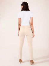 Load image into Gallery viewer, Go Colors Light Beige Linen Pencil Pant
