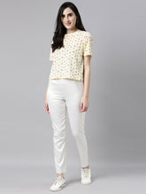 Load image into Gallery viewer, Go Colors White Polyester Shiny Pants

