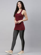 Load image into Gallery viewer, Go Colors Antra Melanges Cotton Stretch Side Stripes Active Leggings
