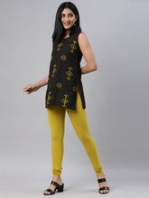 Load image into Gallery viewer, Go Colors Parrot Green Cotton Stretch Churidar
