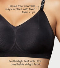 Load image into Gallery viewer, Enamor Invisi Bonded Fixed Cup Shimmer Dot T-Shirt Bra, Padded, Wire Free, Seam Free Fit - IO12 (Slay Black)
