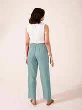 Load image into Gallery viewer, Go Colors Ocean Green Woven Viscose Casual Pants
