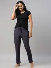 Load image into Gallery viewer, Go Colors Black Cotton Knit Printed Lounge Pants
