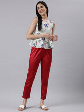 Load image into Gallery viewer, Go Colors Cherry Polyester Shiny Pants
