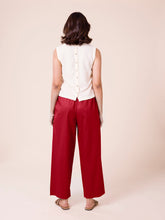 Load image into Gallery viewer, Go Colors Light Maroon Cotton Wide Leg Pants
