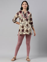 Load image into Gallery viewer, Go Colors Dusty Voilet Cotton Stretch Ankle Length Leggings
