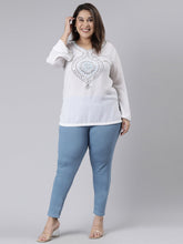 Load image into Gallery viewer, Go Colors Light Blue Cotton Poly Stretch Denim Leggings
