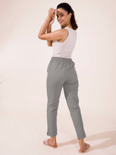 Load image into Gallery viewer, Go Colors Ebony Grey Cotton Pencil Pant
