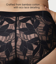 Load image into Gallery viewer, Enamor BambooBliss Lace Back Boyshorts, Mid Rise, Full Back Coverage - IP26 (Black)
