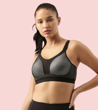 Load image into Gallery viewer, Enamor Innovations Y-panel  Bounce Control, Agion Scent Protect ,Women's Sports Bra - High-Impact, Padded, Wirefree, Full Coverage  - SB25 (Grey Melange)
