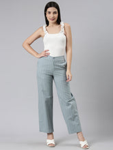 Load image into Gallery viewer, Go Colors Blue Cotton Stripes Cargo Pant
