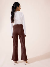 Load image into Gallery viewer, Go Colors Dark Brown Roma Ponte Flared Pant
