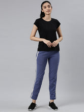 Load image into Gallery viewer, Go Colors Jeans Blue Cotton Stretch Side Stripes Track Pant
