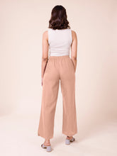 Load image into Gallery viewer, Go Colors Dusty Pink Viscose Blend Linen Palazzos
