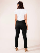 Load image into Gallery viewer, Go Colors Black Linen Pencil Pant
