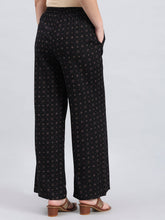 Load image into Gallery viewer, Go Colors Black Viscose Printed Palazzo
