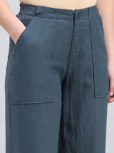 Load image into Gallery viewer, Go Colors Dark Teal Linen Cargo Pants
