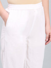 Load image into Gallery viewer, Go Colors White Organza Ethnic Pant
