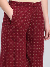 Load image into Gallery viewer, Go Colors Maroon Woven Viscose Printed Palazzo
