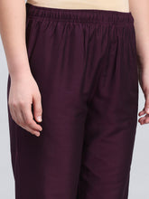 Load image into Gallery viewer, Go Colors Dark Purple Poly Modal Metallic Pants
