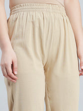 Load image into Gallery viewer, Go Colors Light Beige 100% Cotton Lace Pencil Pant
