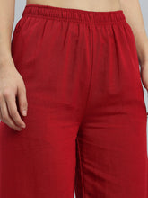 Load image into Gallery viewer, Go Colors Cherry Linen Lace Palazzo
