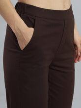 Load image into Gallery viewer, Go Colors Dark Brown Woven Cotton Stretch Chino Pants
