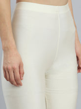 Load image into Gallery viewer, Go Colors Cream Nylon Stretch Shimmer Churidar

