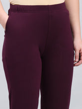 Load image into Gallery viewer, Go Colors Dark Purple Cotton Stretch Kurti pants
