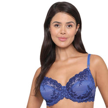 Load image into Gallery viewer, Wacoal Embrace Lace Non Padded Wired 3/4th Cup Bridal Wear Medium coverage Fashion Bra - Blue 65191
