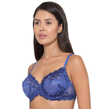 Load image into Gallery viewer, Wacoal Embrace Lace Non Padded Wired 3/4th Cup Bridal Wear Medium coverage Fashion Bra - Blue 65191
