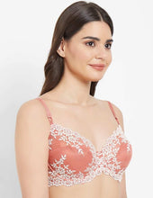 Load image into Gallery viewer, Wacoal Embrace Lace Non Padded Wired 3/4th Cup Bridal Wear Medium coverage Fashion Bra - Coral 65191
