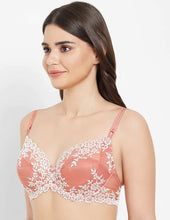 Load image into Gallery viewer, Wacoal Embrace Lace Non Padded Wired 3/4th Cup Bridal Wear Medium coverage Fashion Bra - Coral 65191
