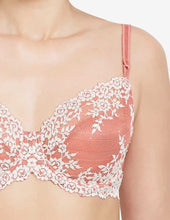 Load image into Gallery viewer, Wacoal Embrace Lace Non Padded Wired 3/4th Cup Bridal Wear Medium coverage Fashion Bra - Coral 65191
