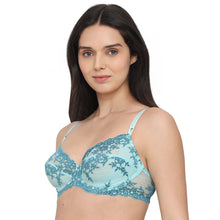 Load image into Gallery viewer, Wacoal Embrace Lace Non Padded Wired 3/4th Cup Bridal Wear Medium coverage Fashion Bra - Aqua 65191
