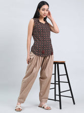 Load image into Gallery viewer, Go Colors Beige Cotton Salwar
