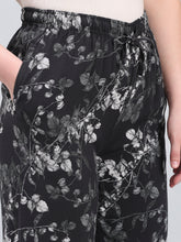 Load image into Gallery viewer, Go Colors Black Woven Viscose Printed Lounge Pants
