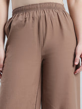 Load image into Gallery viewer, Go Colors Light Brown Cotton Hakoba Palazzo
