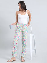 Load image into Gallery viewer, Go Colors White Woven Viscose Printed Lounge Pants
