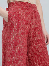Load image into Gallery viewer, Go Colors Red Woven Viscose Printed Palazzo

