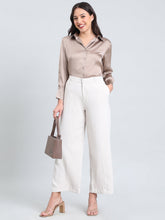 Load image into Gallery viewer, Go Colors Cream Crepe Wide Trouser
