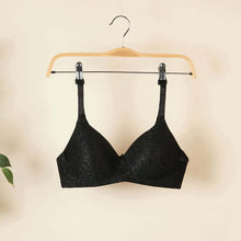 Load image into Gallery viewer, Wacoal BASICS Bliss Padded Non-wired 3/4th Cup Everyday Wear Lace T-shirt Bra - Black BI03Q01
