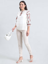 Load image into Gallery viewer, Go Colors Cream Ponte Smart Fit Kurti Pant
