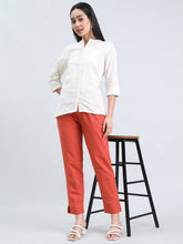 Load image into Gallery viewer, Go Colors Rust Cotton Pencil Pant
